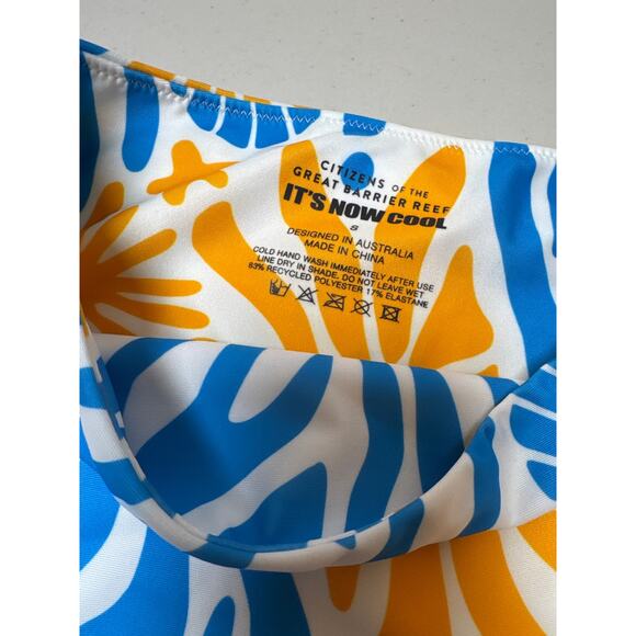 Free People Movement Blue & Yellow Fantasea High Waisted Bikini Bottom NWT Small - Picture 3 of 4